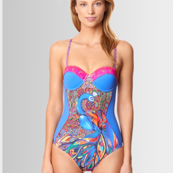 NWT BLUMOSS ZENANA HALTER MAILLOT ONE-PIECE SWIMSUIT - Picture 2 of 15